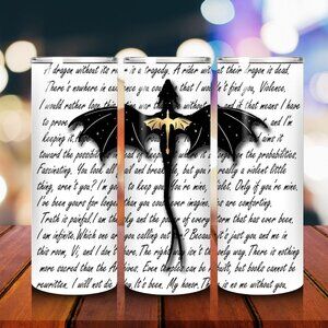 Fourth Wing Inspired 20oz Tumbler w/ Metal Straw